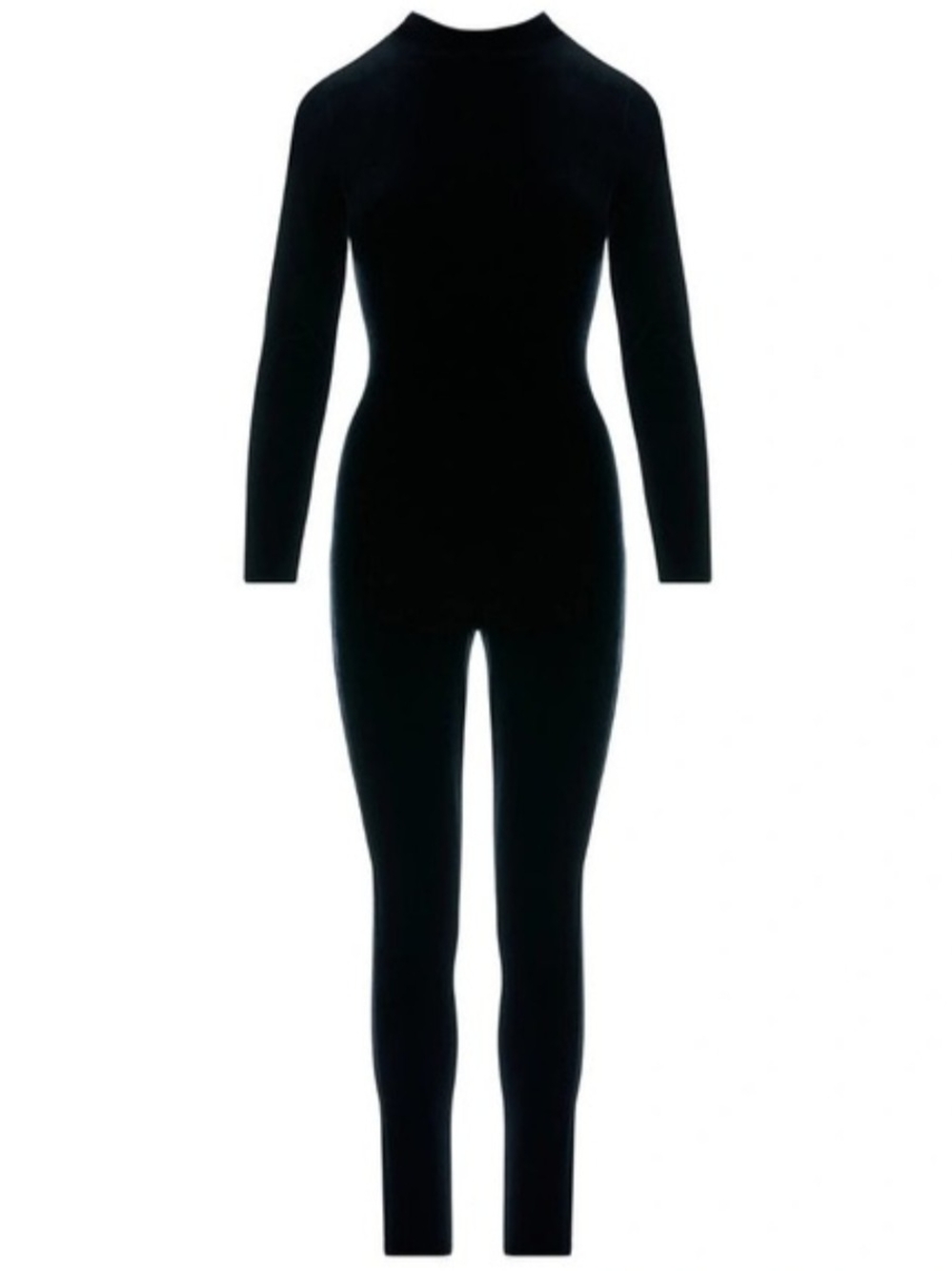 naked wardrobe Black Long-Sleeve Velvet Jumpsuit Size Small - Picture 2 of 5